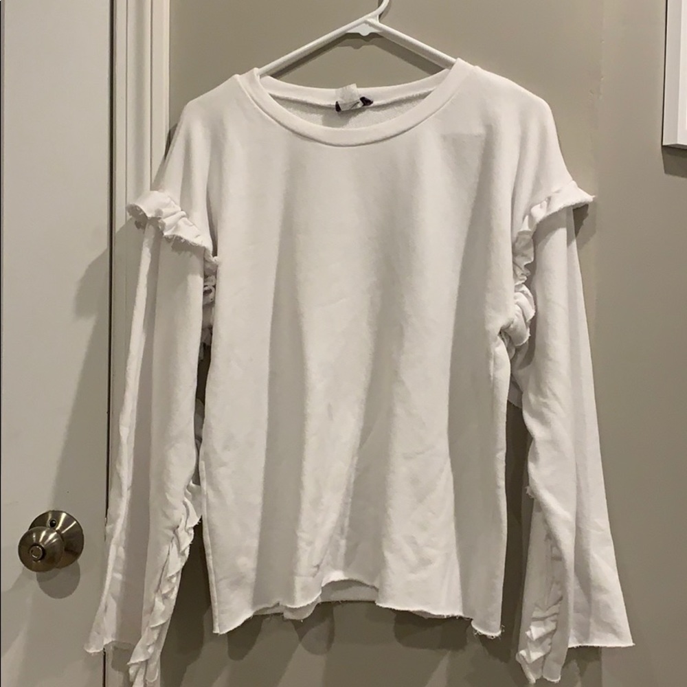 White top with ruffles